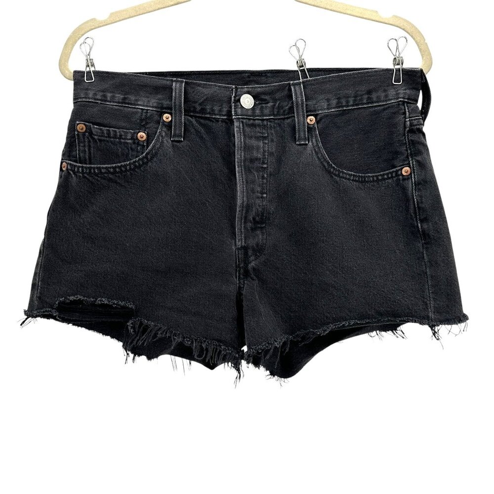 Levi's Black Distressed Cutoff Jean Shorts